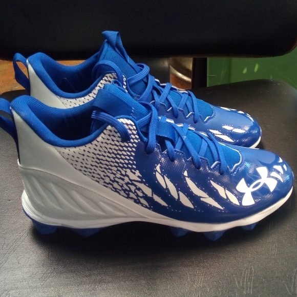 Under Armour Spotlight Franchise RM Football Cleats Blue 3022774-400 Mens sz 8 - Picture 3 of 7